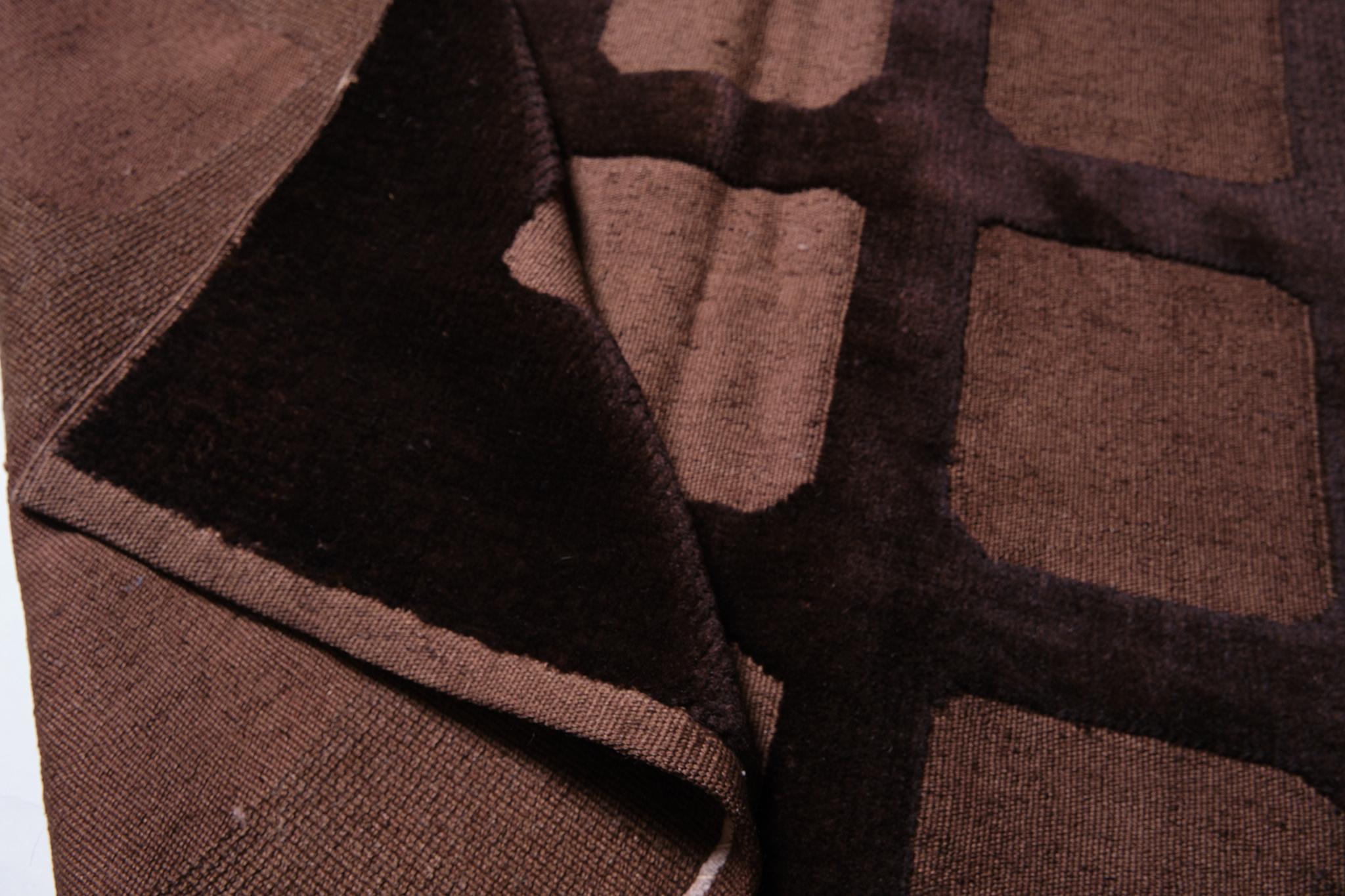 Tissé à la main Collection de tapis Ararat - Tapis moderne à poils Kilim - Tapis de Turquie marron en vente