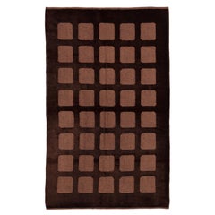 Ararat Rugs Collection, Modern Carpet & Kilim Pile Rug, Brown Turkish Carpet