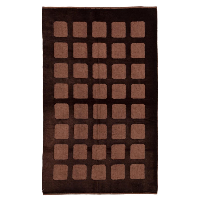 Ararat Rugs Collection, Modern Carpet and Kilim Pile Rug, Brown Turkish ...