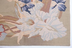 Ararat Rugs Collection Modern Flatwoven Kilim Rug Floral Pattern Turkish Carpet