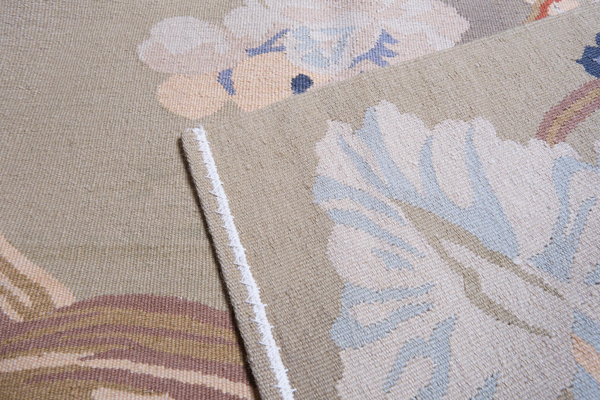 Ararat-Teppiche Kollektion Moderner Flachgewebter Kelim-Teppich mit Blumenmuster Türkischer Teppich (Handgewebt) im Angebot