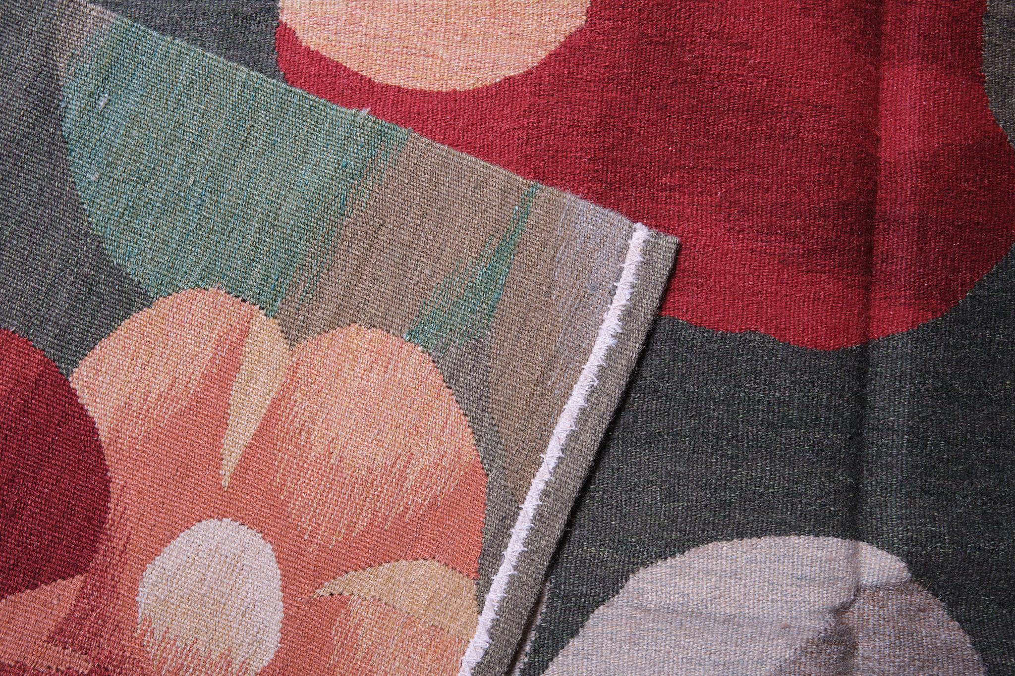 Ararat-Teppiche Kollektion Moderner Flachgewebter Kelim-Teppich mit Blumenmuster Türkischer Teppich (Handgewebt) im Angebot