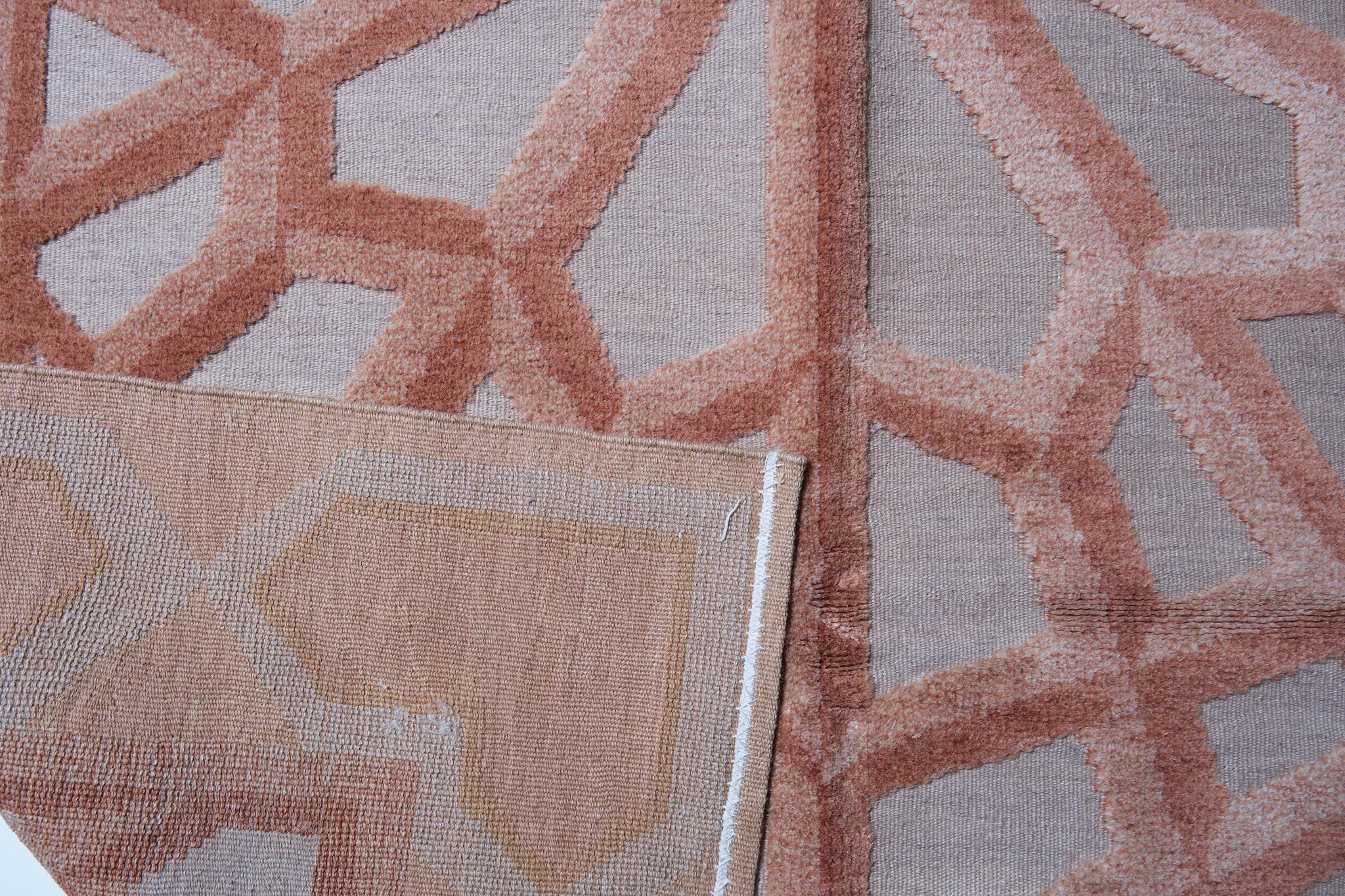 Hand-Woven Ararat Rugs Collection Modern Flatwoven Kilim Rug Turkish Geometric Motif Carpet For Sale