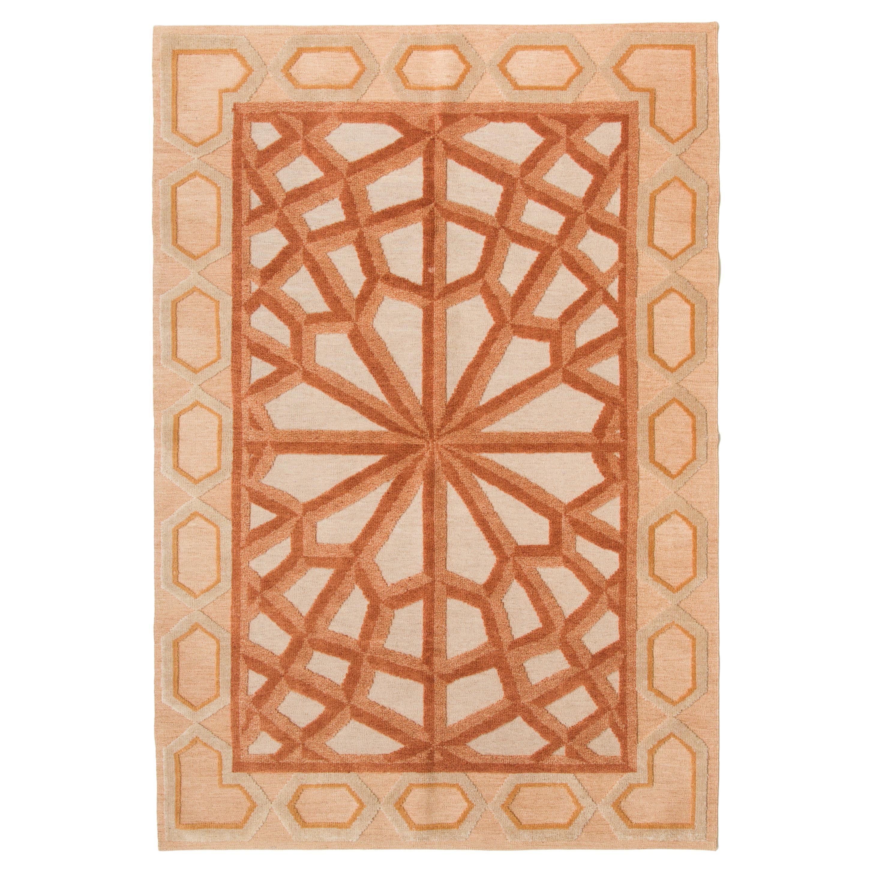 Ararat Teppich Kollektion Moderner Flachgewebter Kelim Teppich mit türkischem geometrischem Motiv