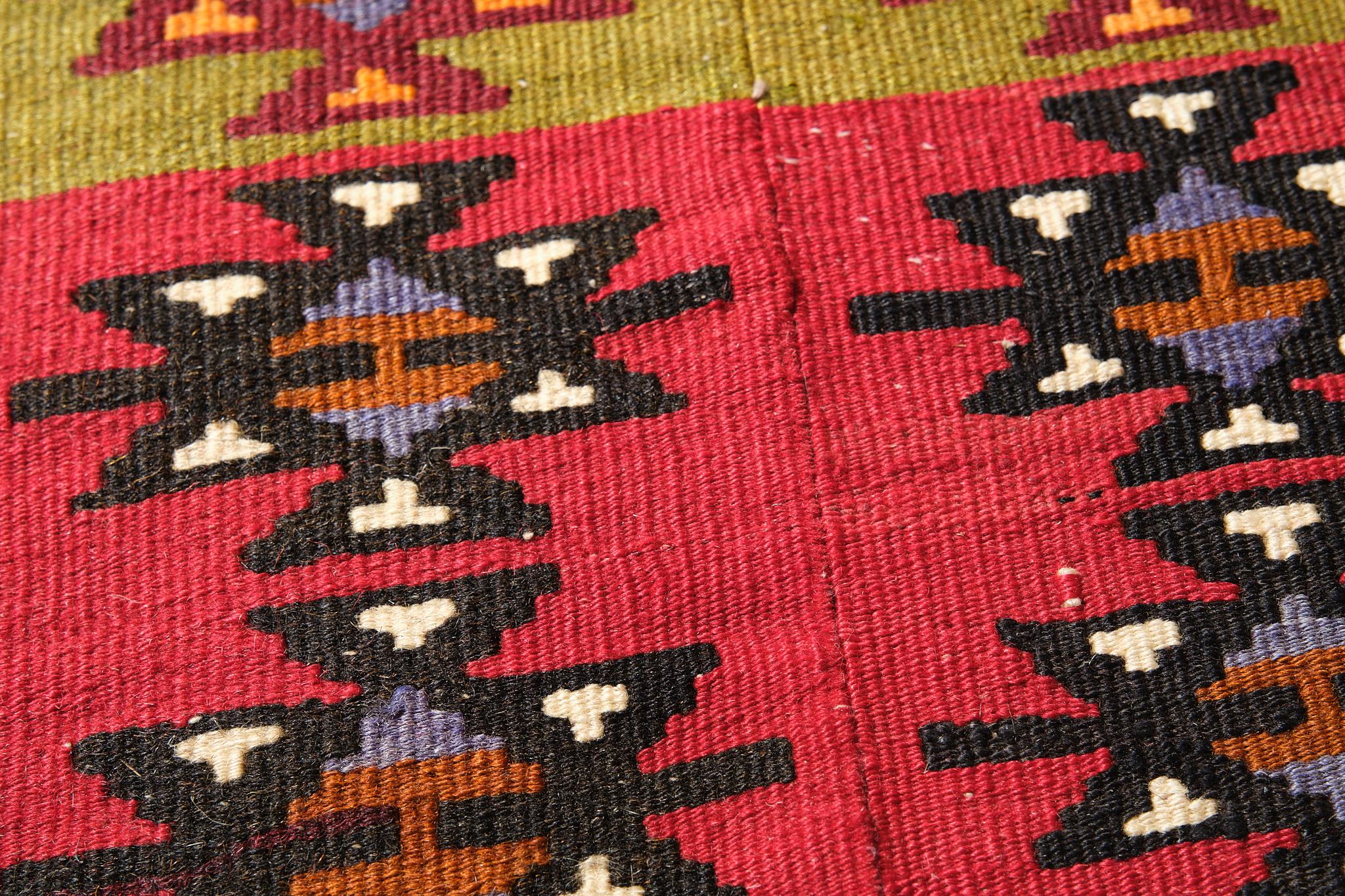 Old Adana Kilim Southern Anatolian Carpet Turkish Rug In Good Condition For Sale In Tokyo, JP