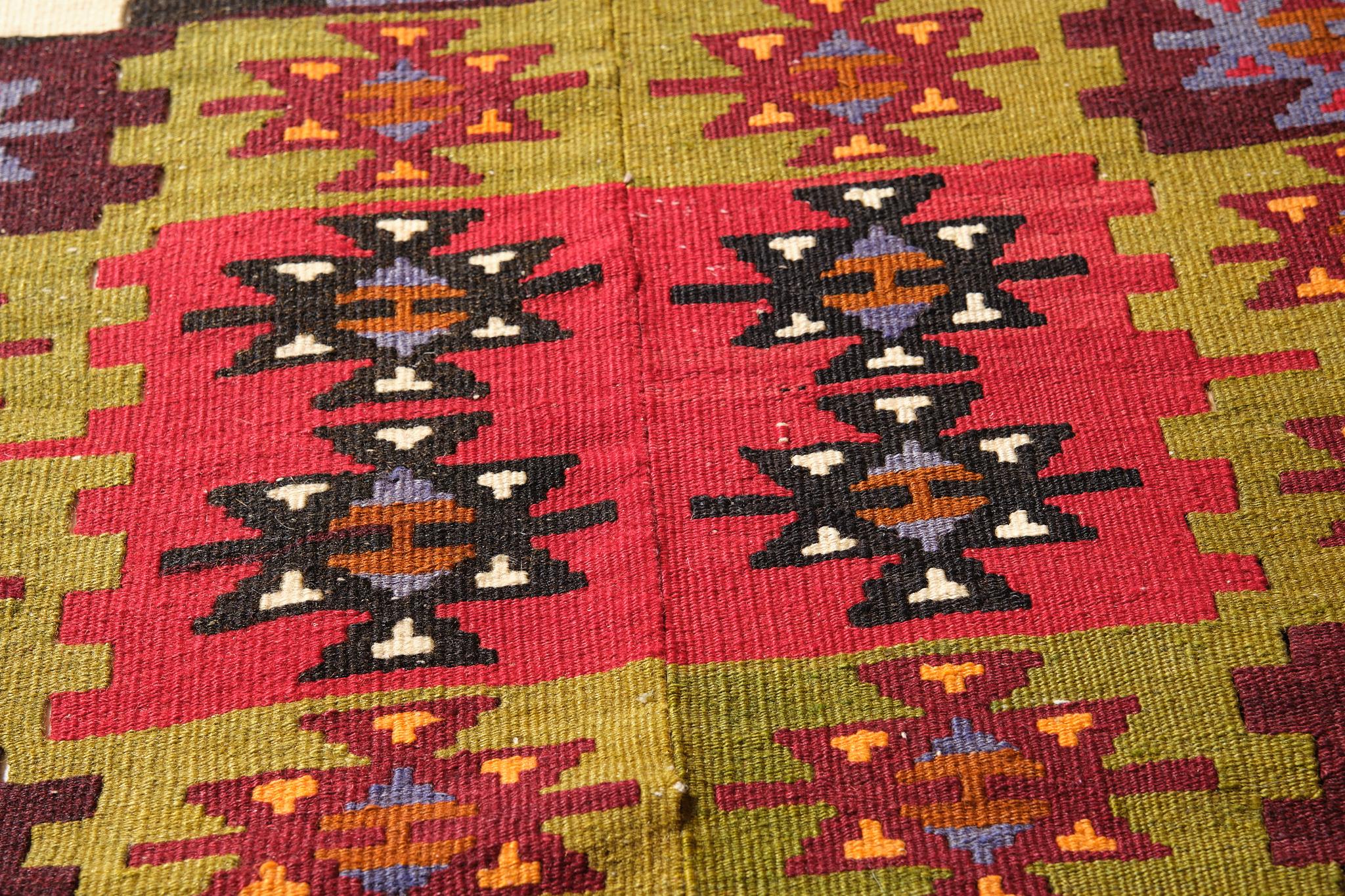 20th Century Old Adana Kilim Southern Anatolian Carpet Turkish Rug For Sale
