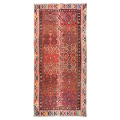 Used Old Adana Kilim Southern Anatolian Carpet Turkish Rug