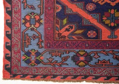 Old Caucasus Soumak Sumac Kilim Rug, Caucasian Natural Sumak Carpet