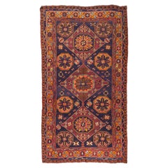 Vintage Old Caucasus Soumak Kilim Rug, Caucasian Sumak Carpet