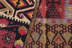 Vintage Kayseri Kilim Central Anatolian Wool Rug Old Turkish Carpet