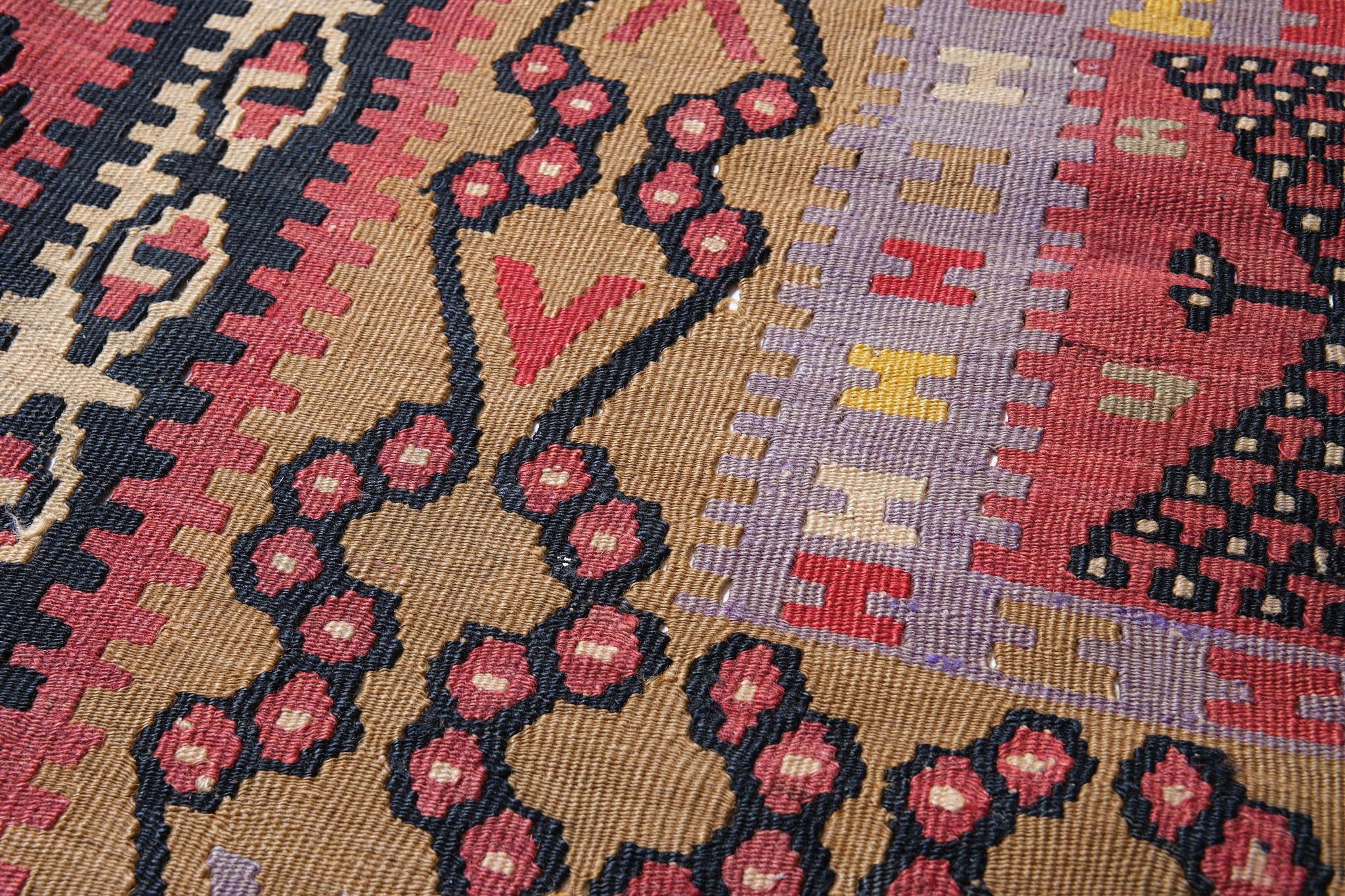 20th Century Old Kayseri Kilim Central Anatolian Rug Turkish Carpet For Sale
