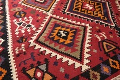 Caucasia Kuba Old Kilim Rug, Vintage Caucasian Carpet