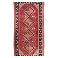 Caucasus Kuba Kilim Vintage Old Rug, Caucasian Natural Carpet