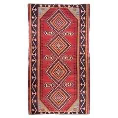 Old Kuba Kilim Rug, Caucasian Carpet