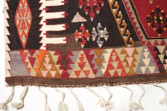 Vintage Old Sivas Kilim Central Anatolian Rug Turkish Natural Carpet