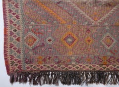 Old Van Muted Color Kilim Rug,  Eastern Anatolian Natural Turkish Carpet