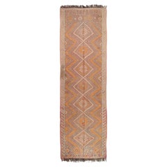 Old Van Muted Color Kilim Rug,  Anatolian Turkish Carpet