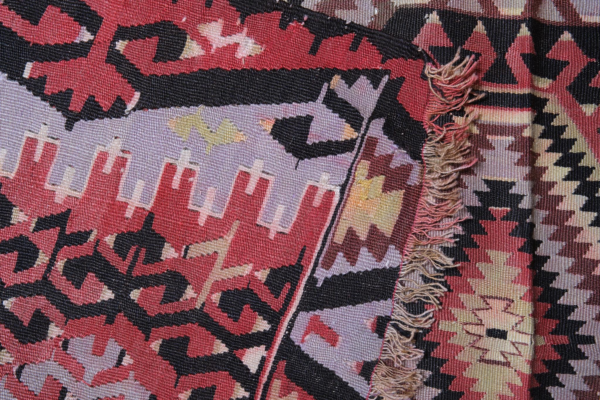 Hand-Knotted Old Vintage Esme Kilim Western Anatolian Turkish Carpet For Sale
