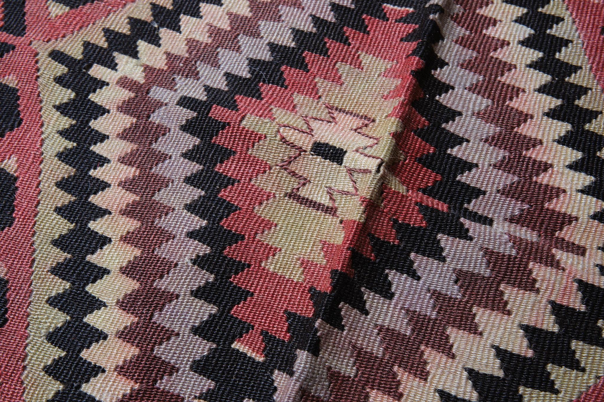 20th Century Old Vintage Esme Kilim Western Anatolian Turkish Carpet For Sale