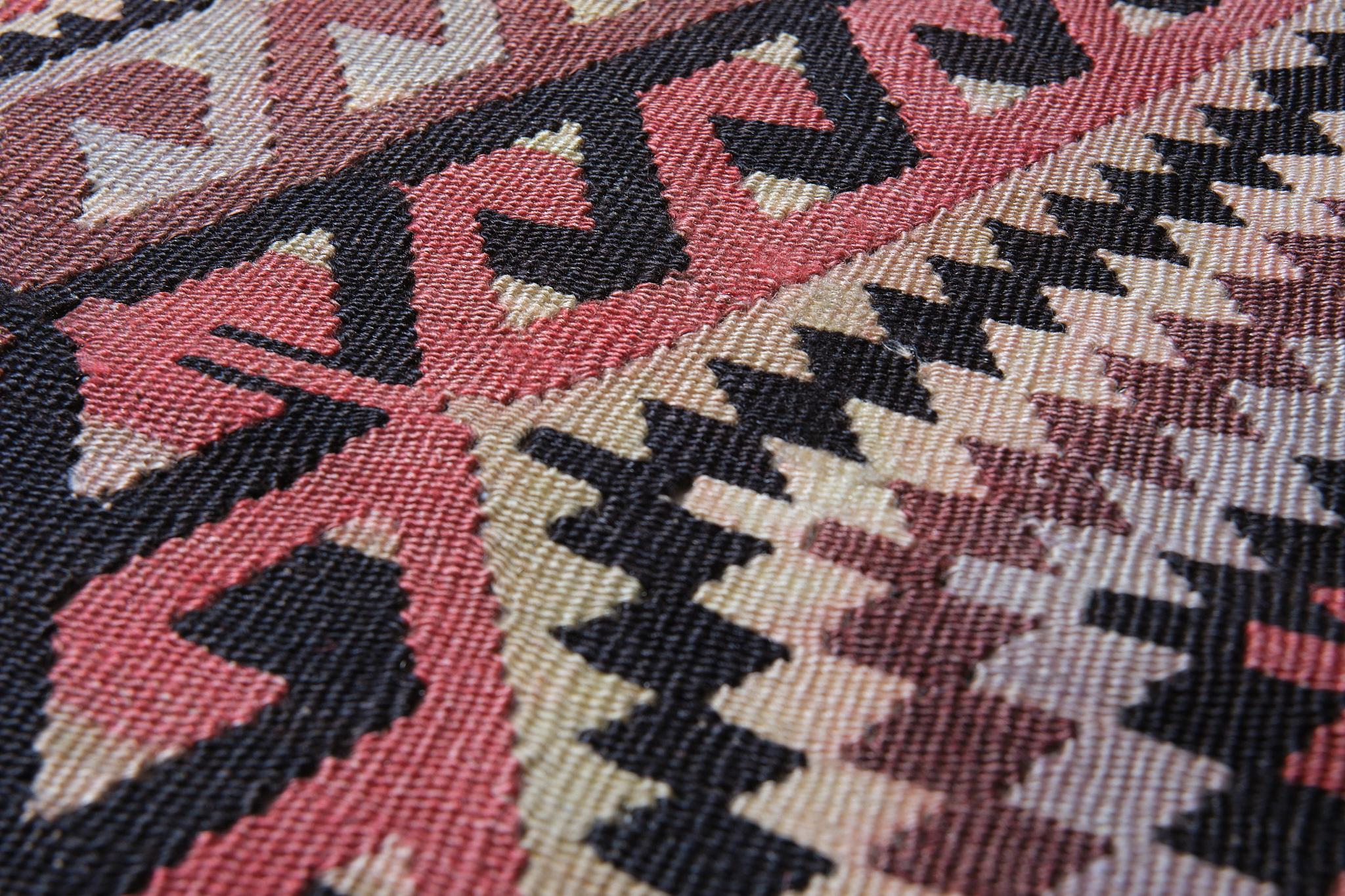 Wool Old Vintage Esme Kilim Western Anatolian Turkish Carpet For Sale