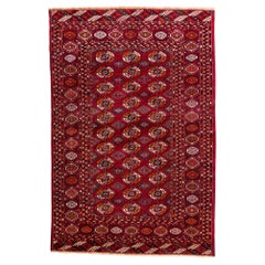 Ararat Rugs Collection, Old Vintage Tekke Bukhara Turkmen Carpet, Turkoman Rug