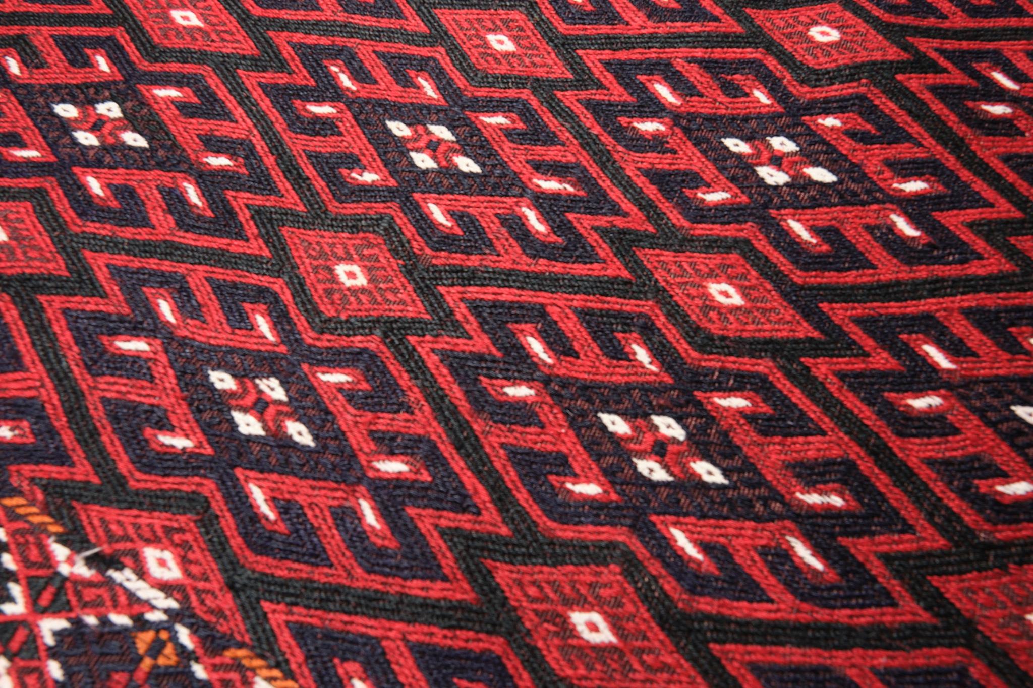 Turkestán Antiguo Yomut Kilim Turkoman Asia Central Yomud Alfombra Turkomen Anudado a mano en venta