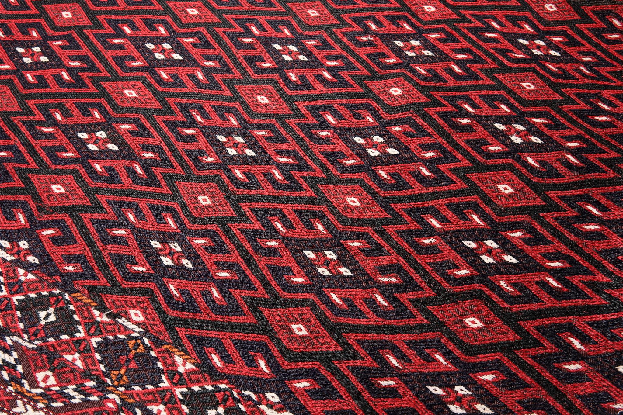 Turkestán Antiguo Yomut Kilim Turkoman Asia Central Yomud Alfombra Turkomen en Bueno estado para la venta en Tokyo, JP
