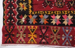 Vintage Sarkisla Sivas Kilim Central Anatolian Rug Sharkisla Turkish Carpet