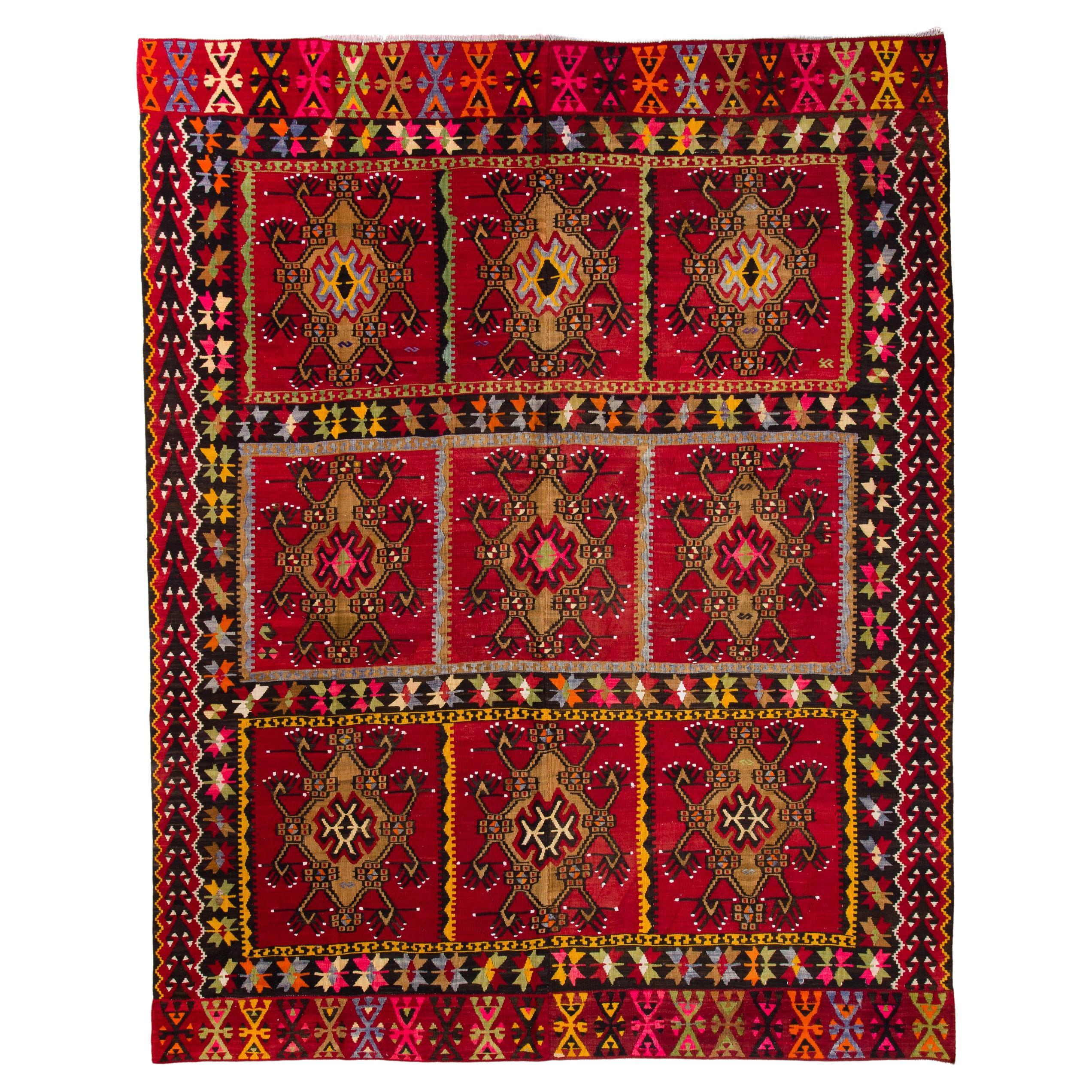 Ararat Rugs Collection Sarkisla Sivas Kilim Central Anatolian Rug Turkish  Carpet For Sale at 1stDibs