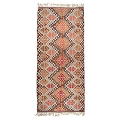 Used Antalya Kilim Rug Old Anatolian Turkish Carpet