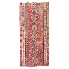 Vintage Erzurum Kilim Rug Old Anatolian Turkish Carpet