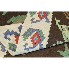 Vintage Old Bessarabian Kilim Rug, Bulgarian Carpet