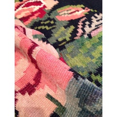 Vintage Old Bessarabian Kilim Rug, Moldovan Moldavian Romanian Bulgarian Carpet