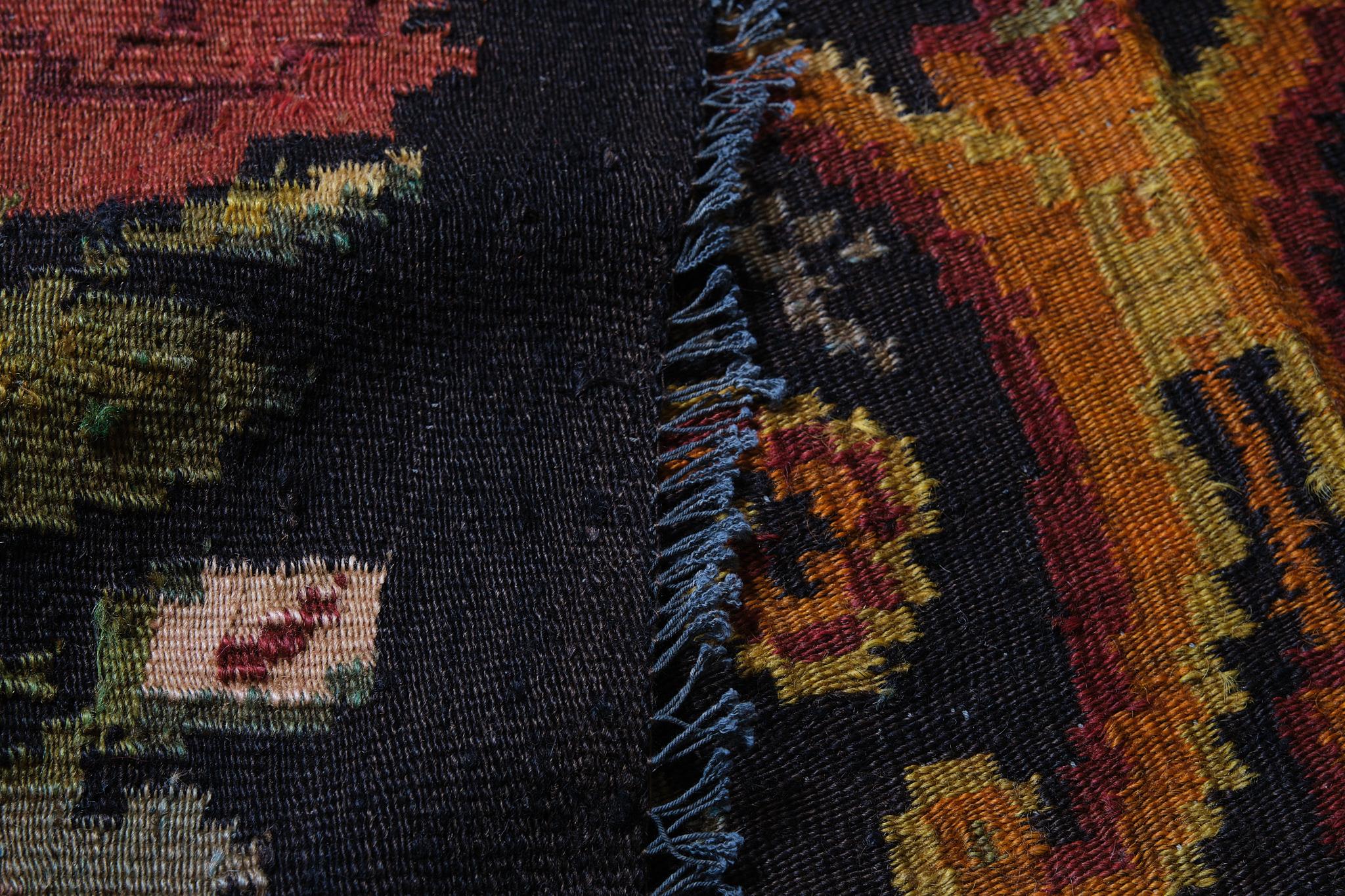 Hand-Knotted Vintage Old Bessarabian Kilim Rug, Moldovan Carpet For Sale