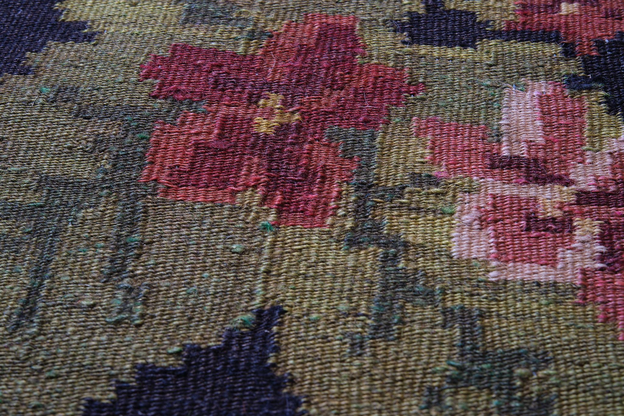 20th Century Vintage Old Bessarabian Kilim Rug, Moldovan Carpet For Sale
