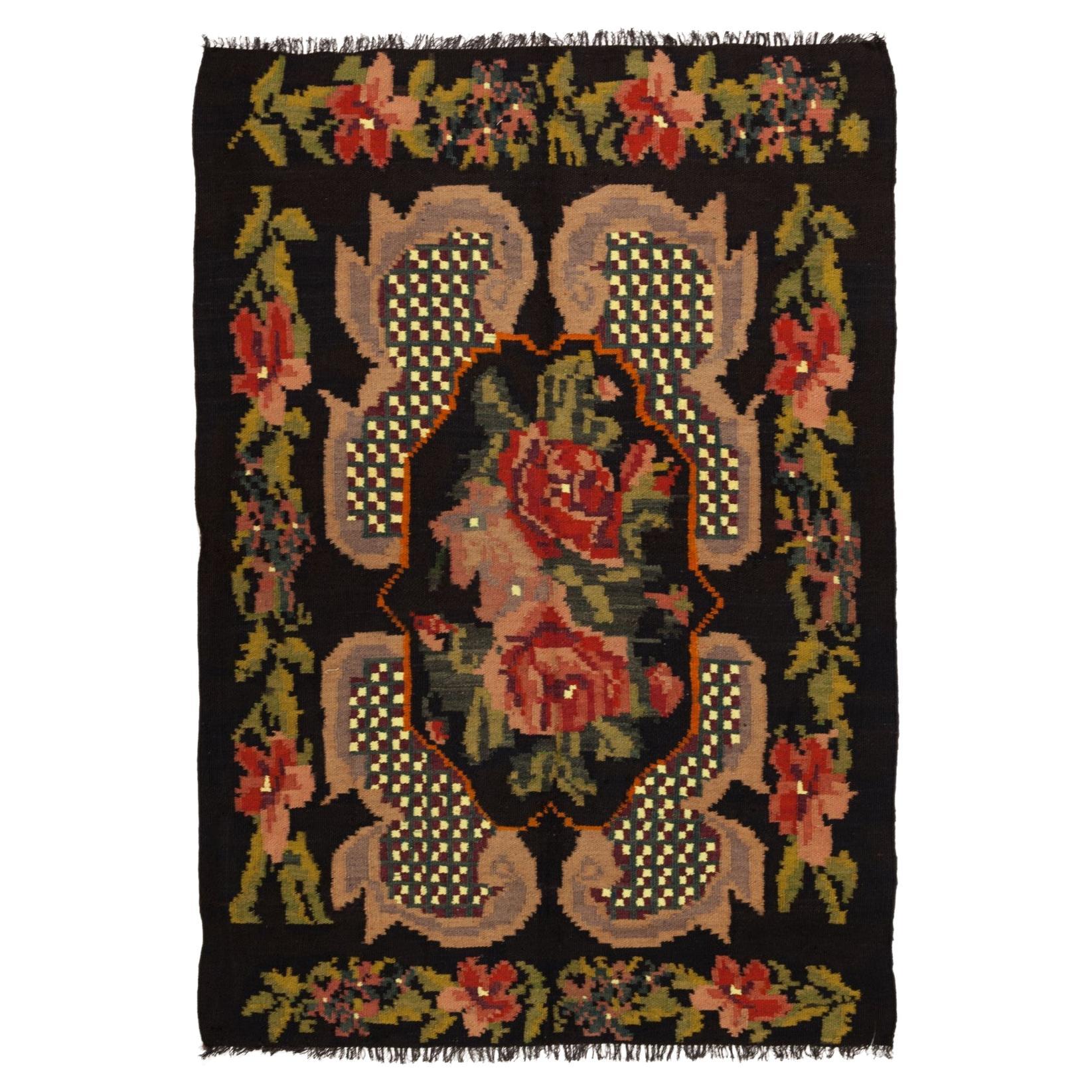 Vieux tapis Kilim de Bessarabie, moldaves en vente