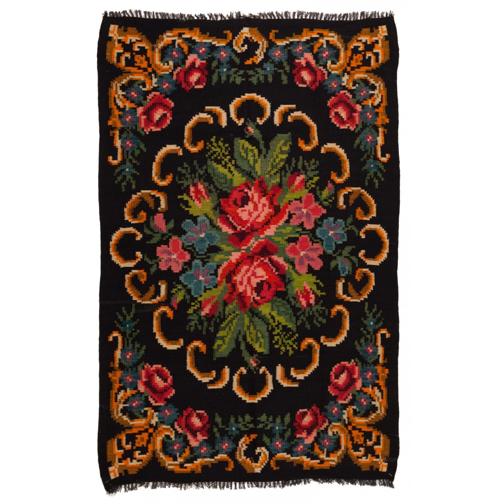 Vintage Old Bessarabian Kilim Rug, Moldovan Carpet For Sale