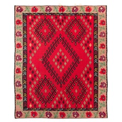 Vintage Sarkoy Kelim-Teppich, west Anatolischer türkischer Teppich, Balkan-Stil, einzigartig