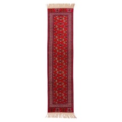Retro Tekke Bukhara Turkmen Carpet Turkoman Runner Rug