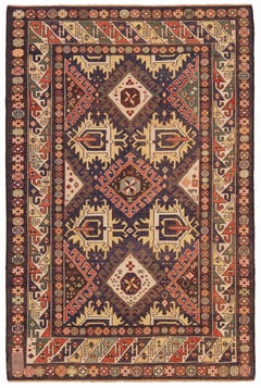 Ararat Rugs Derbend Kazak Rug, 19th C. Caucasian Revival Carpet Natural Dyed