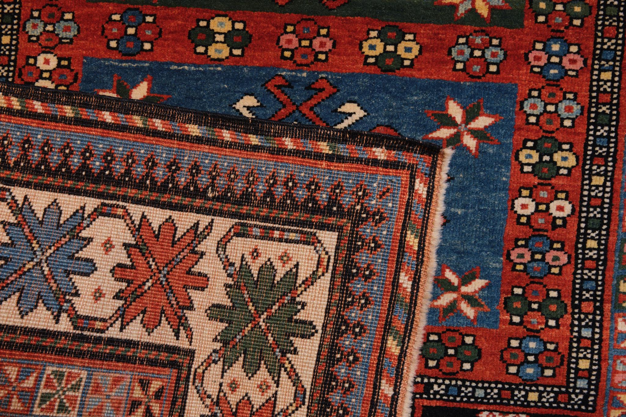 Ararat-Teppiche Doppel migrab Genje Saliani Gebetsteppich Kaukasischer Teppich Naturfarben (Revival) im Angebot