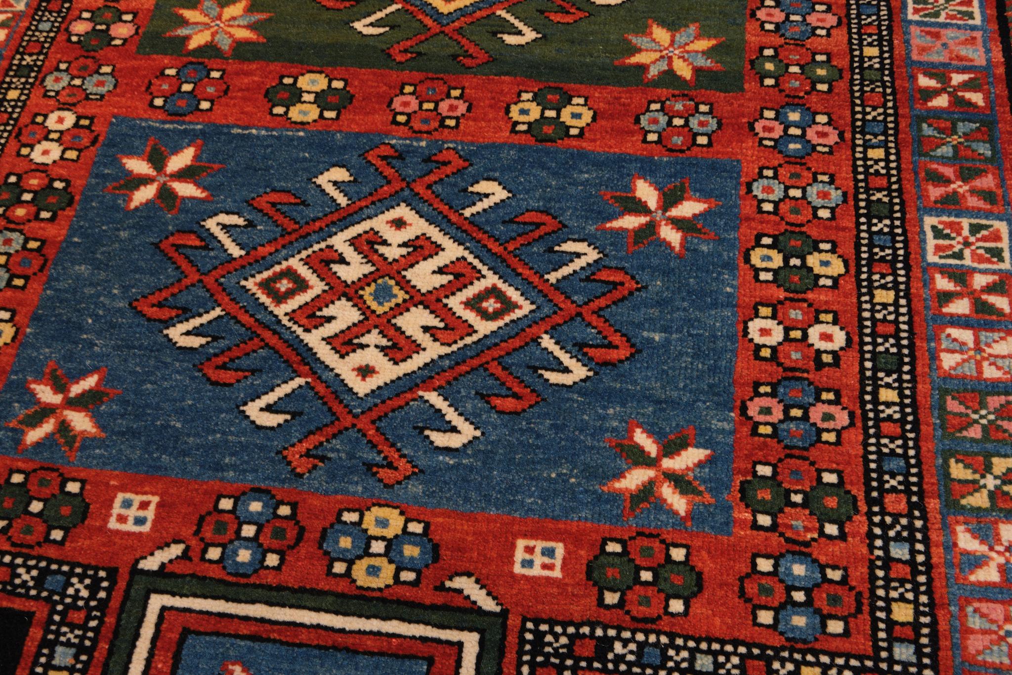 Vegetable Dyed Ararat Rugs Double Migrab Genje Saliani Prayer Rug Caucasian Carpet Natural Dyed For Sale