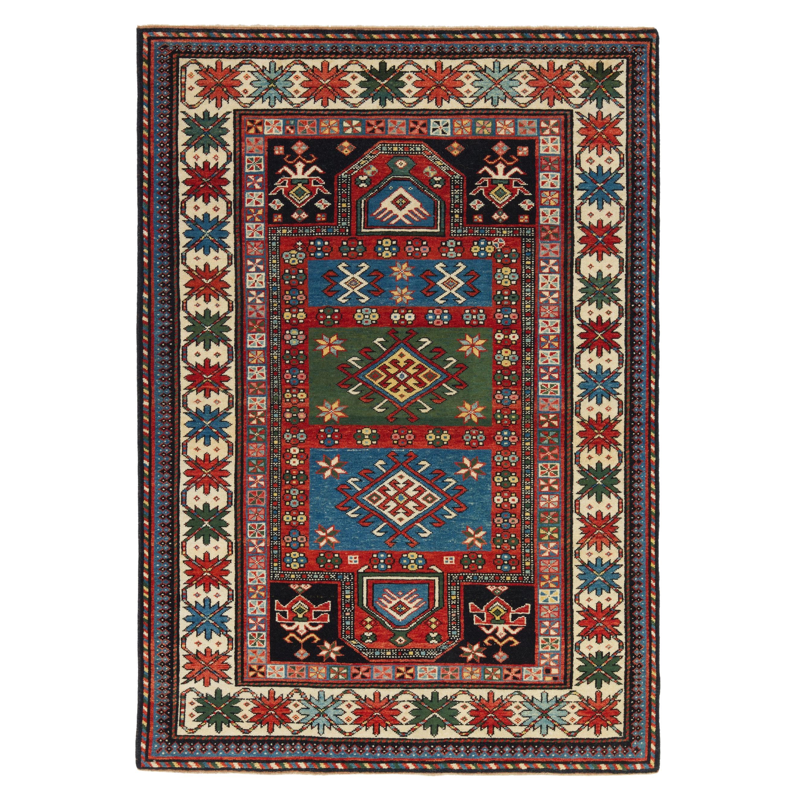 Ararat Rugs Double Migrab Genje Saliani Prayer Rug Caucasian Carpet Natural Dyed For Sale