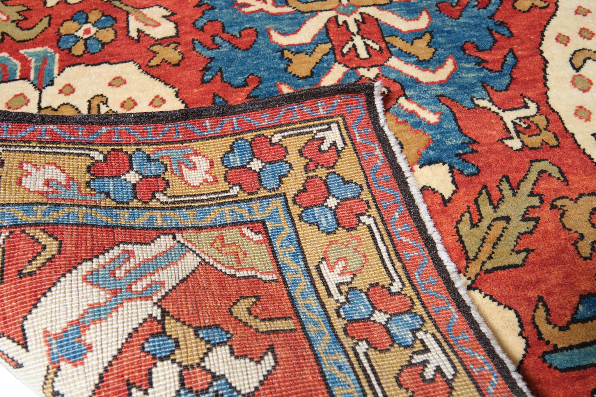 Turkish Ararat Rugs Dragon Rug, Antique Caucasian Revival Carpet, Natural Dyed For Sale