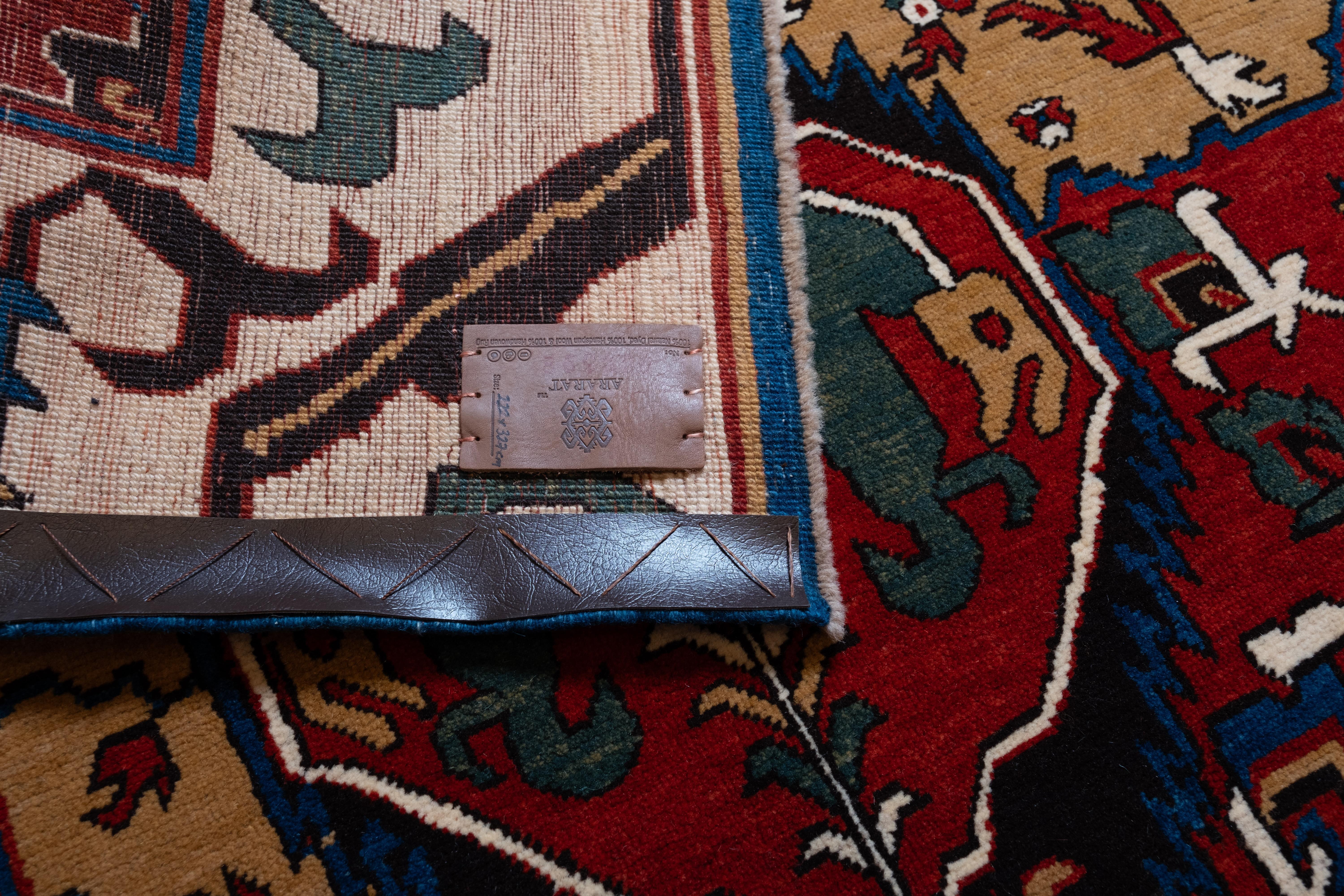 Ararat Rugs Dragon Rug, Antiker Kaukasus Museum Revival Teppich, Natur gefärbt im Angebot 1