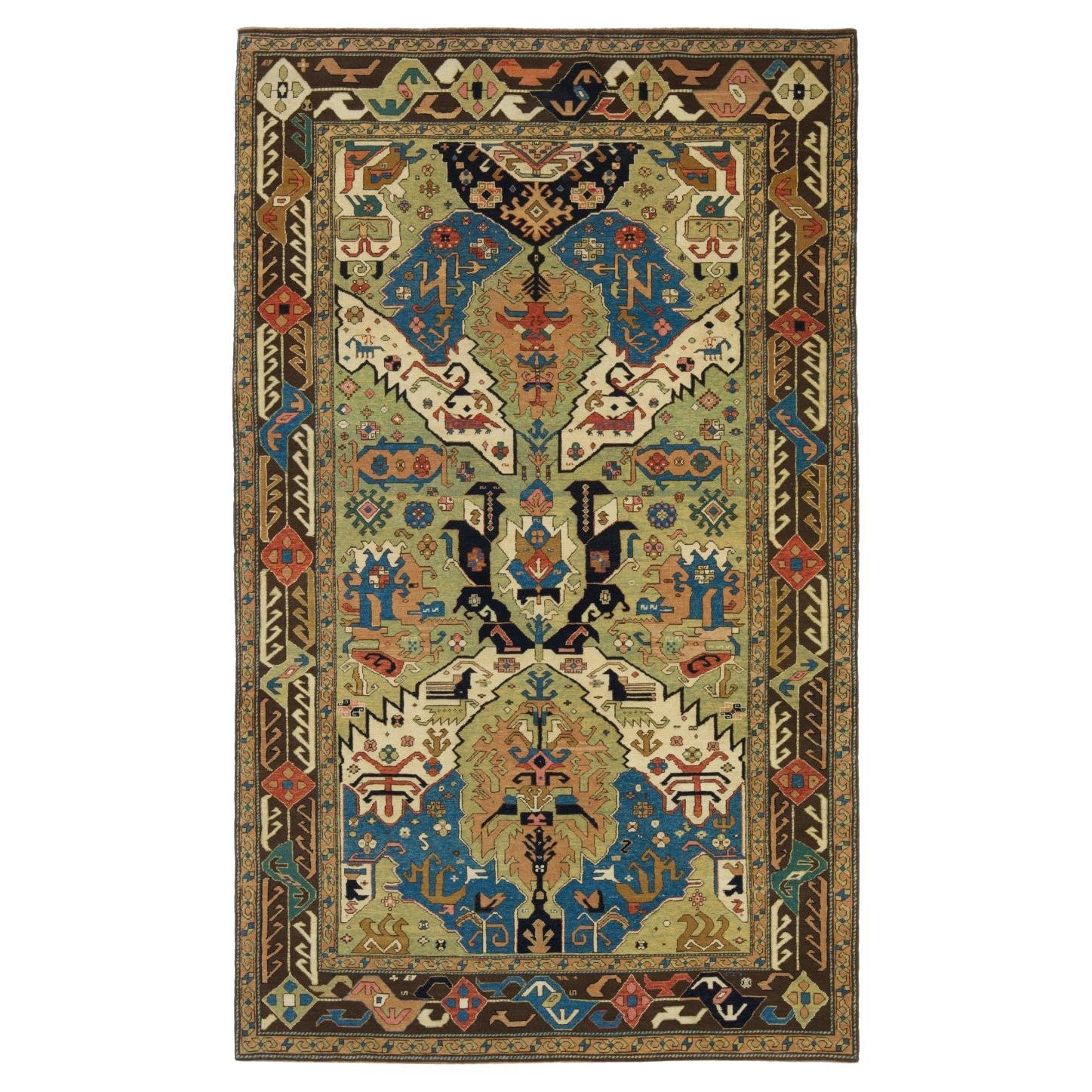 Ararat Rugs Alfombra Dragón, alfombra antigua de museo del Cáucaso, teñida al natural