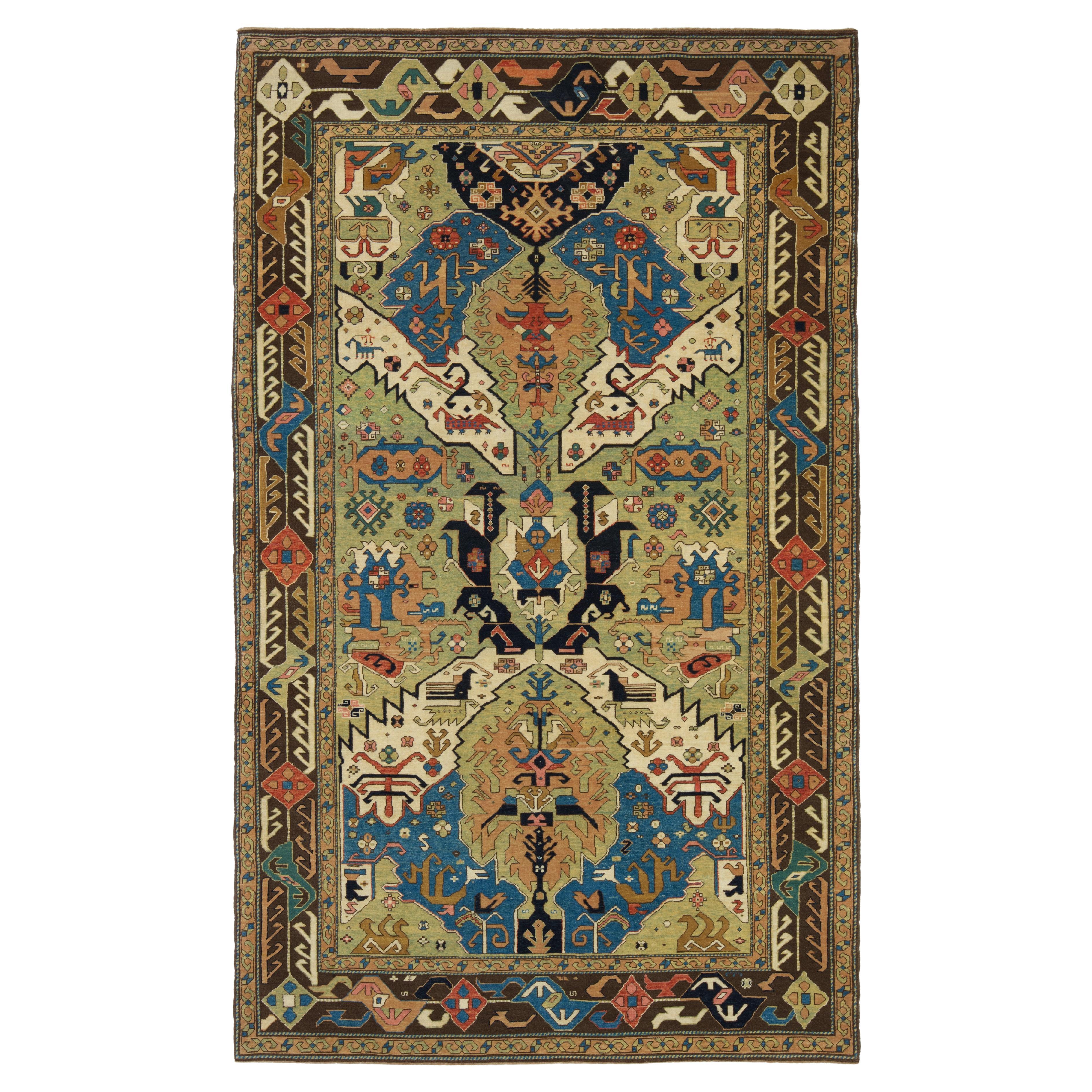 Ararat Rugs Dragon Rug, Antiker Kaukasus Museum Revival Teppich, Natur gefärbt