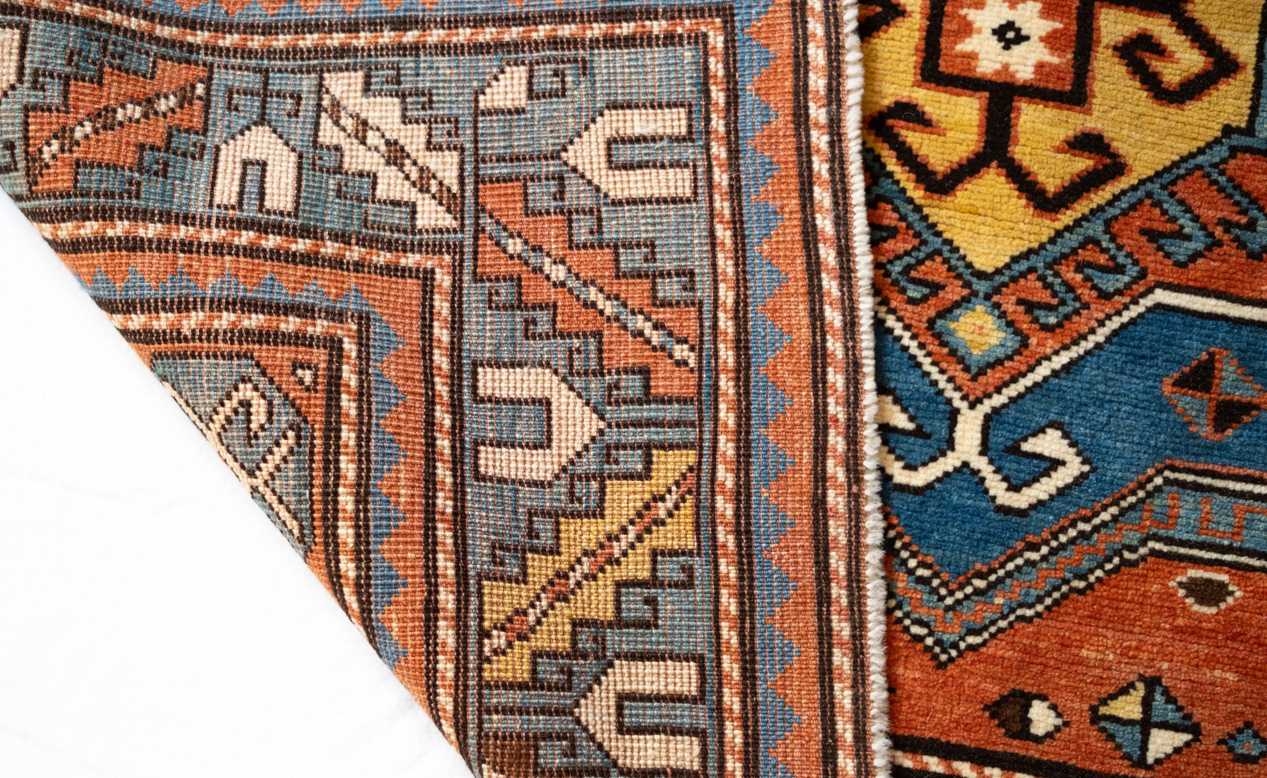 Ararat Rugs Fachralo Kazak Rug 19th Century Caucasus Revival Carpet Natural Dyed For Sale 3
