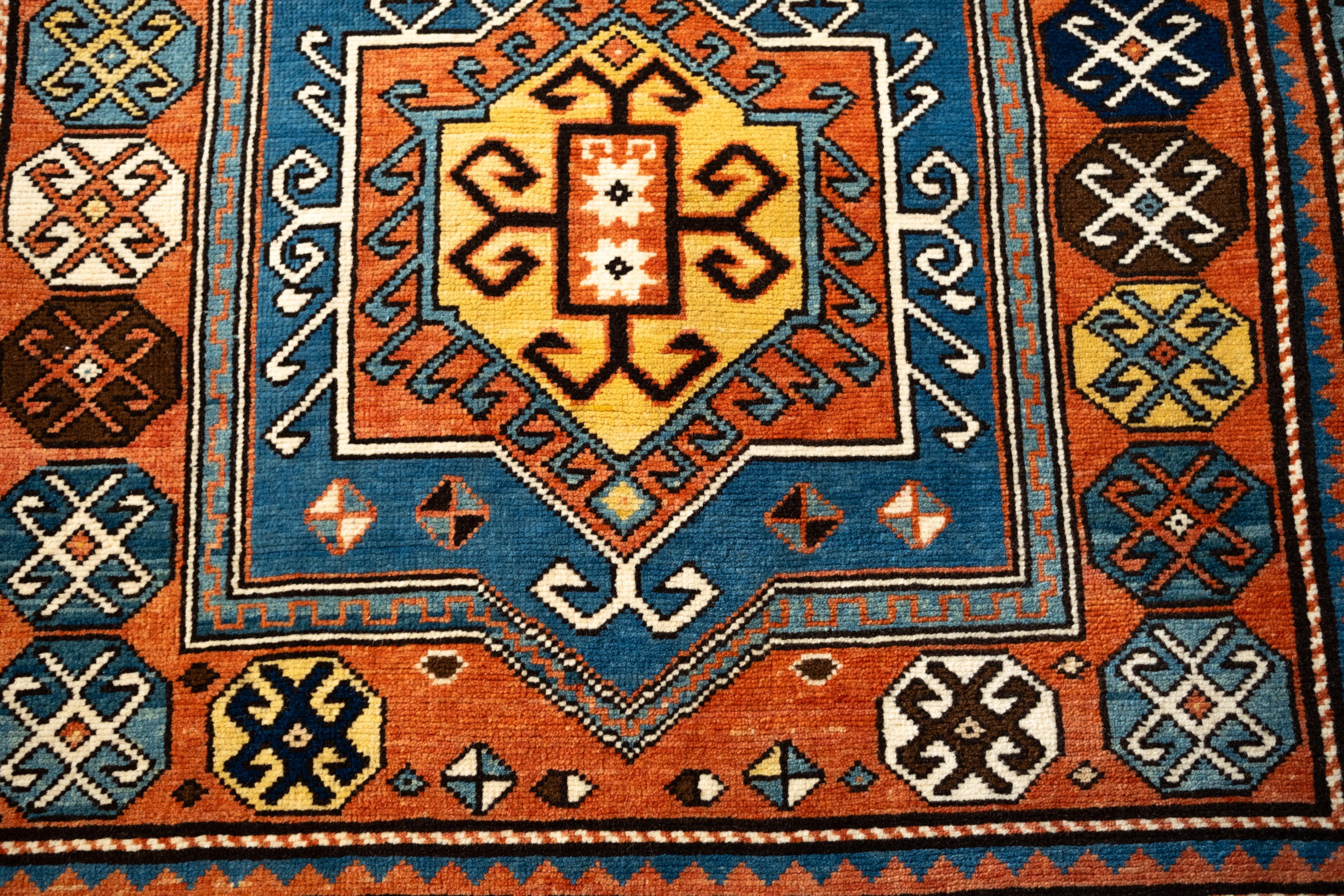 Ararat Rugs Fachralo Kazak Rug 19th Century Caucasus Revival Carpet Natural Dyed For Sale 1