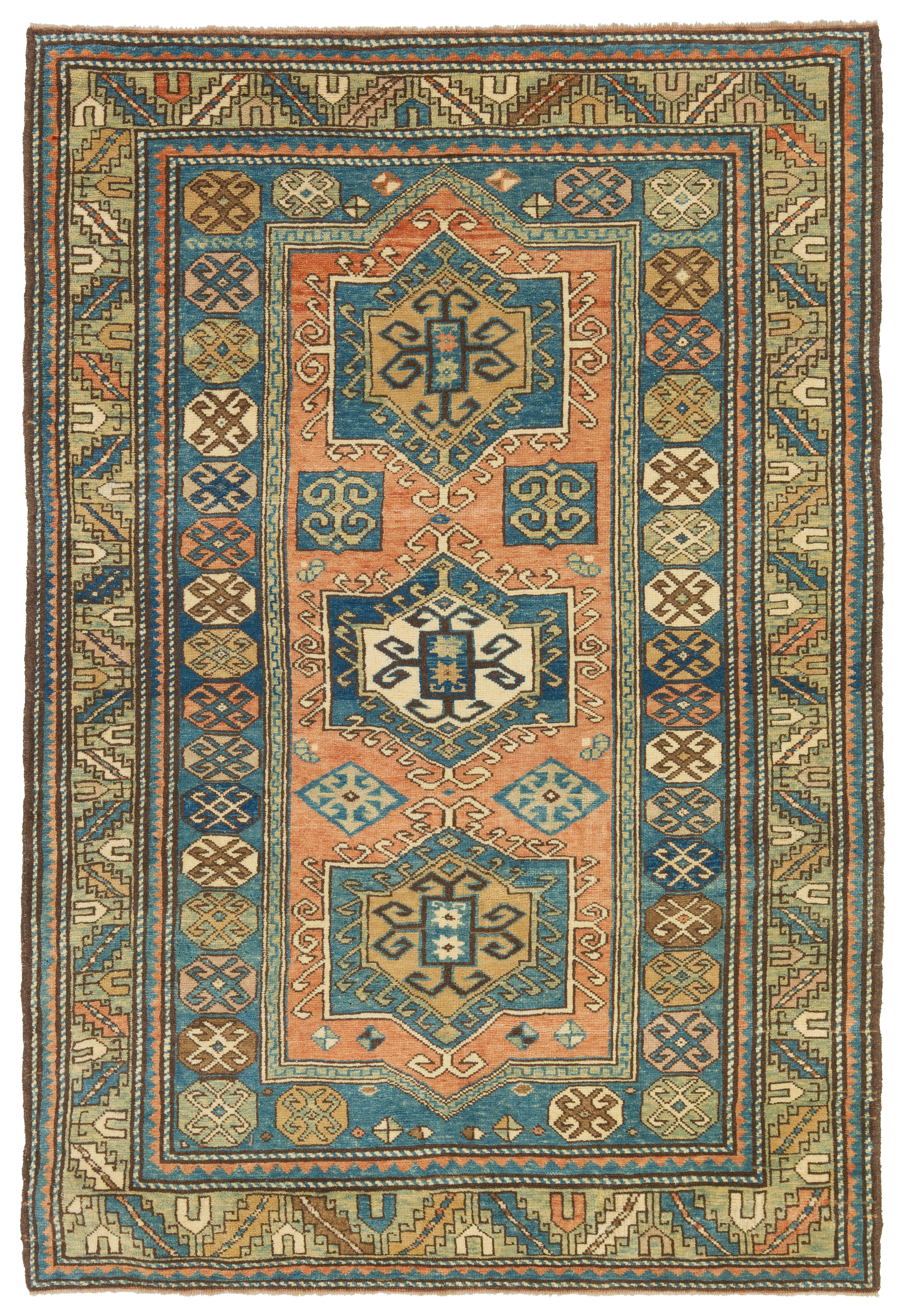 Ararat Rugs Fachralo Kazak Rug 19th Century Caucasus Revival Carpet Natural Dyed For Sale